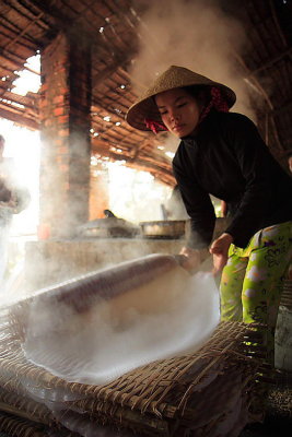Mekong Delta: making rice paper