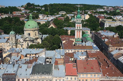 L'viv: view from top of clock tower