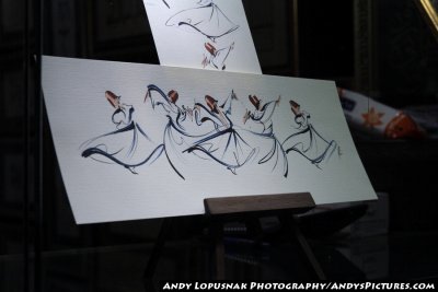 Whirling Dervish drawing at the Grand Bazaar