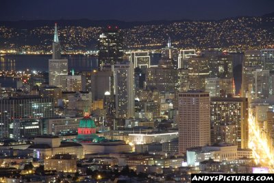 View of downtown San Francisco from Twin Peaks at Night