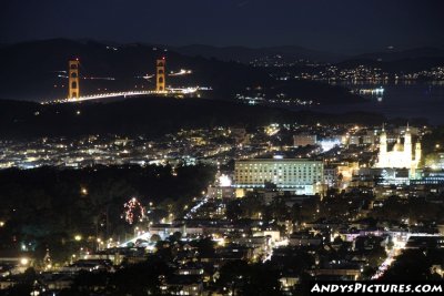 View of the Golden Gate Bridge from Twin Peaks at Night