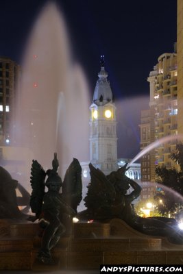 Swann Memorial Fountain at Night