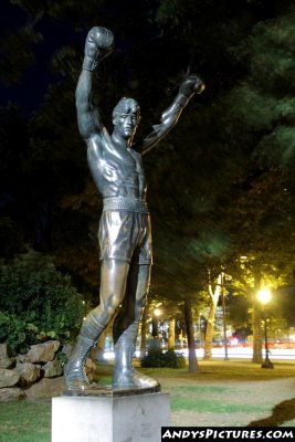Rocky Statue at Night