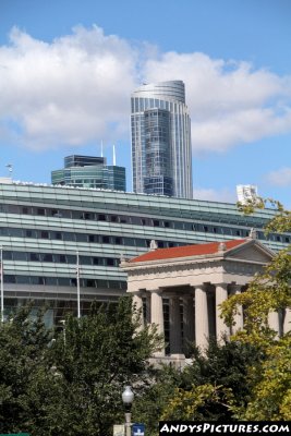 One Museum Park building and Soldier Field 