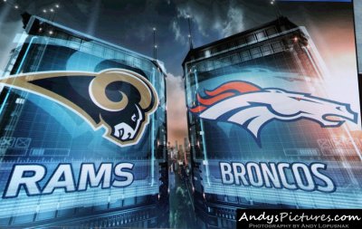 Rams-Broncos jumbotron graphic