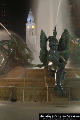 Swann Memorial Fountain at Night