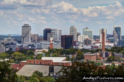 Nashville skyline & Vanderbilt Stadium as seen from Love Hill