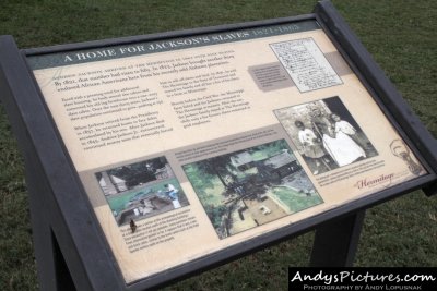 Hermitage sign: A Home for the Jackson's Slaves