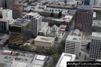 Aerial of San Jose's Cathedral Basilica of St. Joseph
