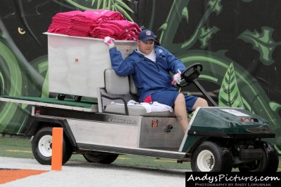 Hauling the pink Breast Cancer Awareness towels