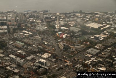 Aerial of Seattle Space Needle