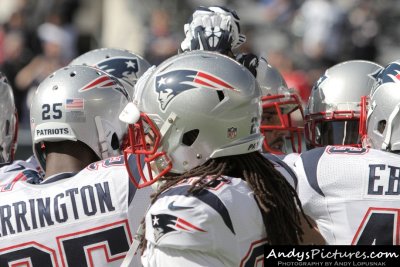 New England Patriots team huddle