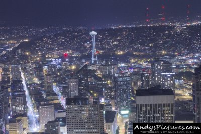 View of Seattle at Night from Columbia Center