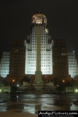 Buffalo City Hall & McKinley Monument Obelisk at Night