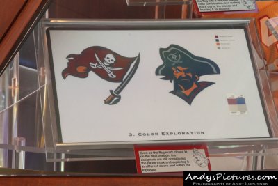 Steps of the 1997 Bucs logo redesign