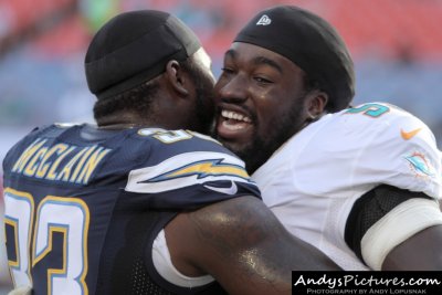 San Diego Chargers FB Le'Ron McClain & Miami Dolphins LB Dannell Ellerbe