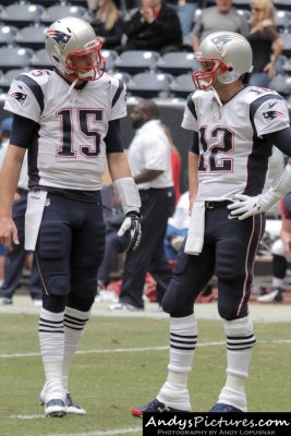 New England Patriots quarterbacks Ryan Mallett & Tom Brady