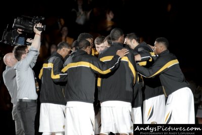 Missouri Tigers team huddle