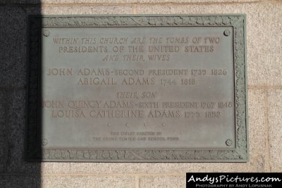 2nd US President John Adams & 6th US President John Quincy Adams - United First Parish; Quincy, MA