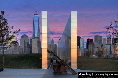 New Jersey 9/11 Memorial & NYC Skyline at Night