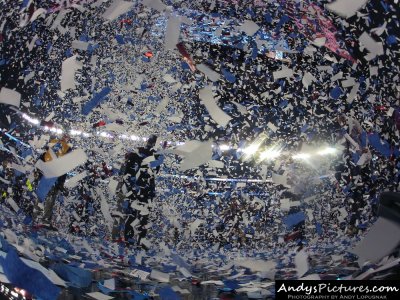 Confetti falls after UCONN wins
