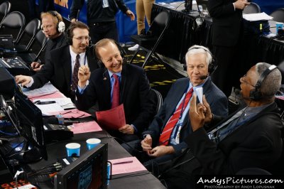 CBS Sports Radio announcers Jim Gray, Bill Raftery & John Thompson