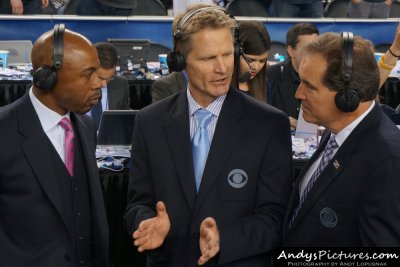 CBS Sports announcers Greg Anthony, Steve Kerr & Jim Nantz