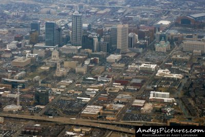Aerial of downtown Indianapolis