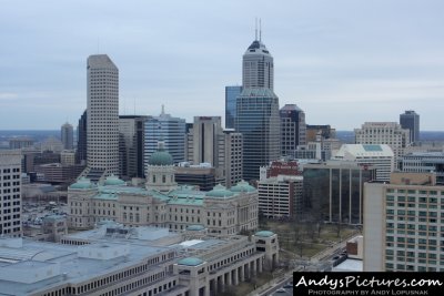 Indiana State Capitol Building and downtown Indianapolis