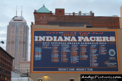 Chase Building and Indiana Pacers schedule mural