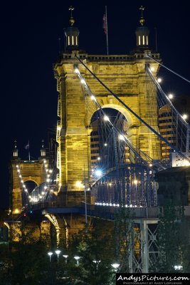 Roebling Suspension Bridge at Night