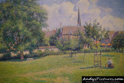 The House of the Deaf Woman & the Belfry at Eragny by Camille Pissarro