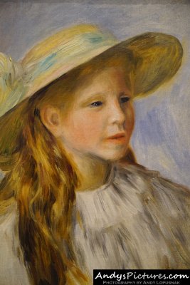 Little Girl with a Hat by Pierre Auguste Renoir