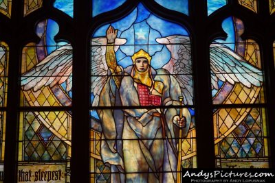 Angel of the Resurrection Illuminated by Tiffany Studios