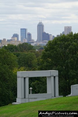 Crown Hill Cemetery & downtown Indianapolis