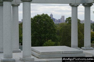 Crown Hill Cemetery & downtown Indianapolis