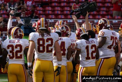 Washington Redskins huddle