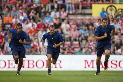 Giovanni van Bronckhorst, Wesley Sneijder and Zlatan Ibrahimović