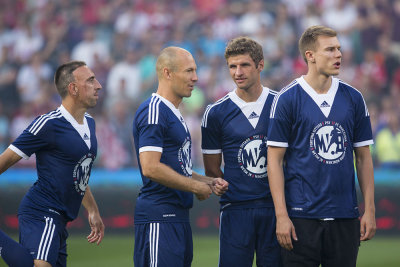 Franck Ribéry, Arjen Robben, Thomas Müller and Holger Badstuber