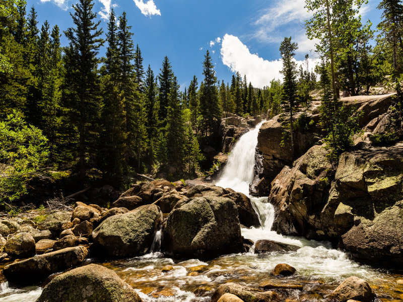 A -- Alberta Falls Waterfall