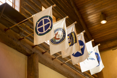 Military Flags Throughout the Main Bldg