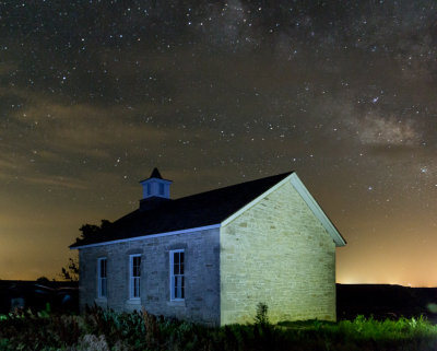 Milky Way Over the Lower Fox Creek Schoolhouse-Brian Compton