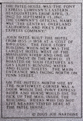 Patee House Monument Marker