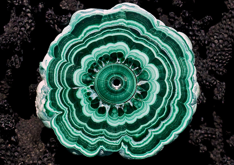 Malachite Stalactite Cross-section