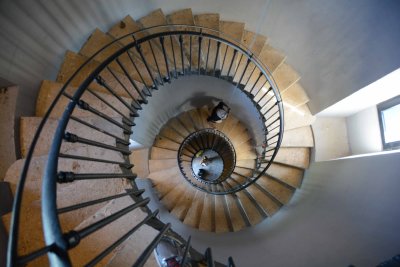 Spiral staircase in lighthouse