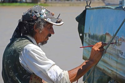 Artist at Pont Pierre, Libourne