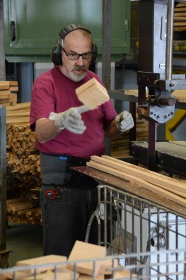 A barrel maker caught in action