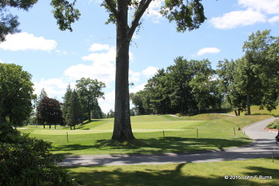 The 18th fairway and green