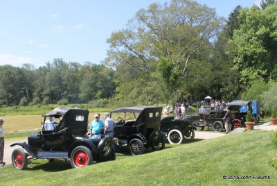 Ford Model Ts in Front of the Codman House