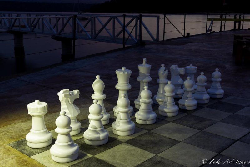 Chess Board - Night Time Photography